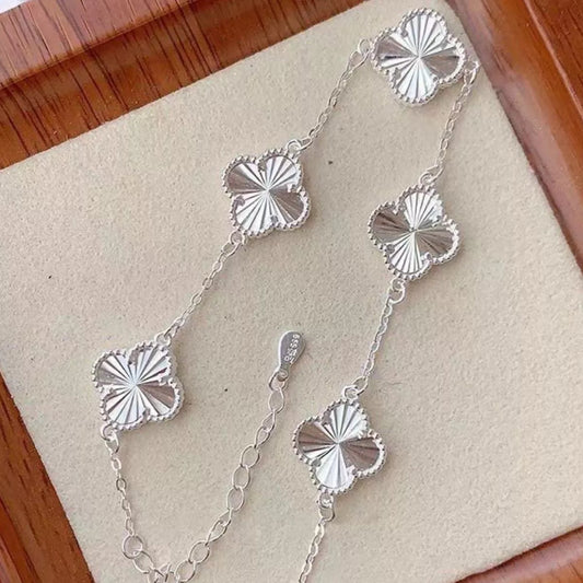 HOF Lyra 925 Sterling Silver Chain Four Leaf Clover Bracelet