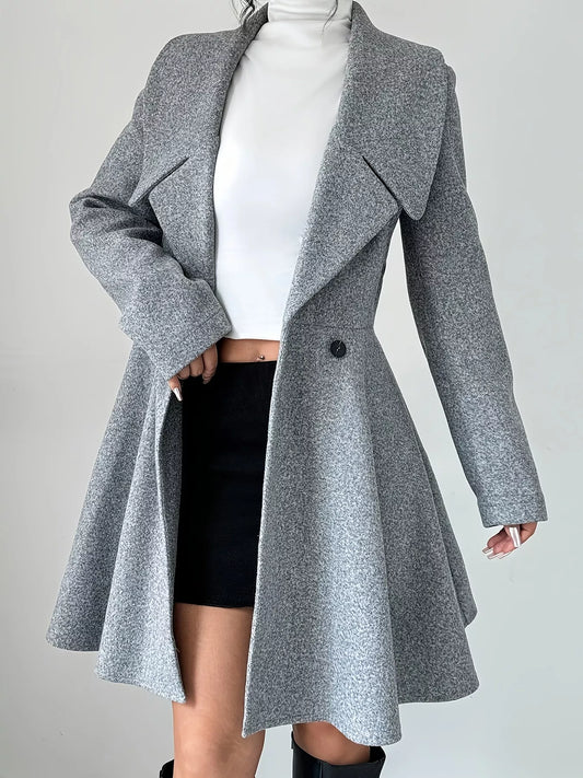 Modern Finesse Lyra Double-Breasted Long Sleeve Outerwear