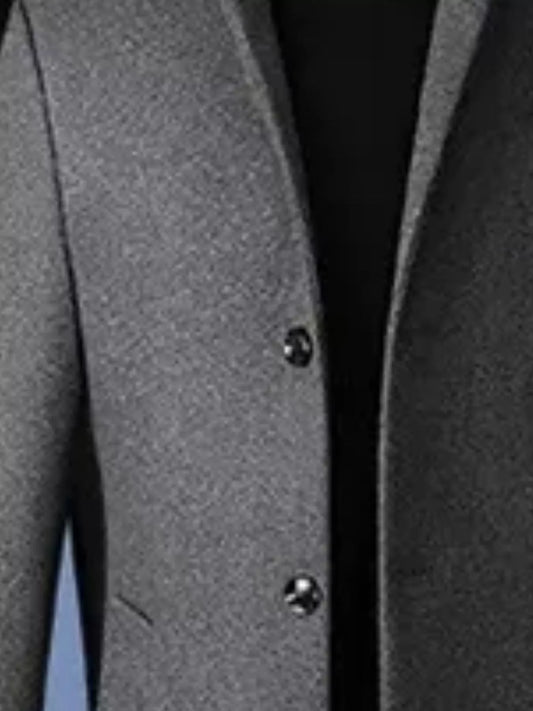 Modern Finesse Hayes Men's Slim Fit Stand Collar Overcoat — Extended Sizes