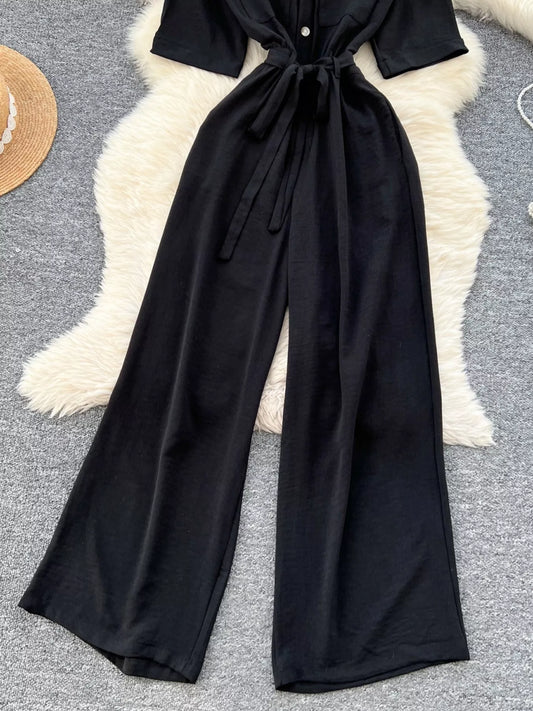 Modern Finesse Avalon Tie Waist Wide-Leg Jumpsuit