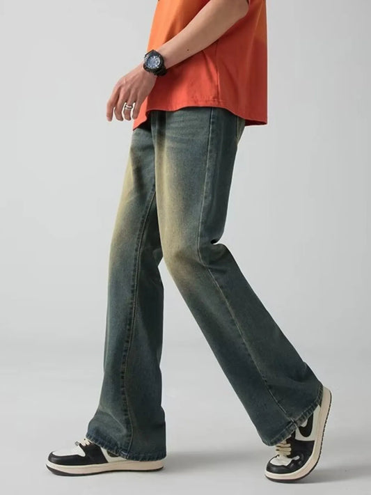 Modern Finesse Nash Men's Vintage Wash Wide-Leg Jeans — Extended Sizes
