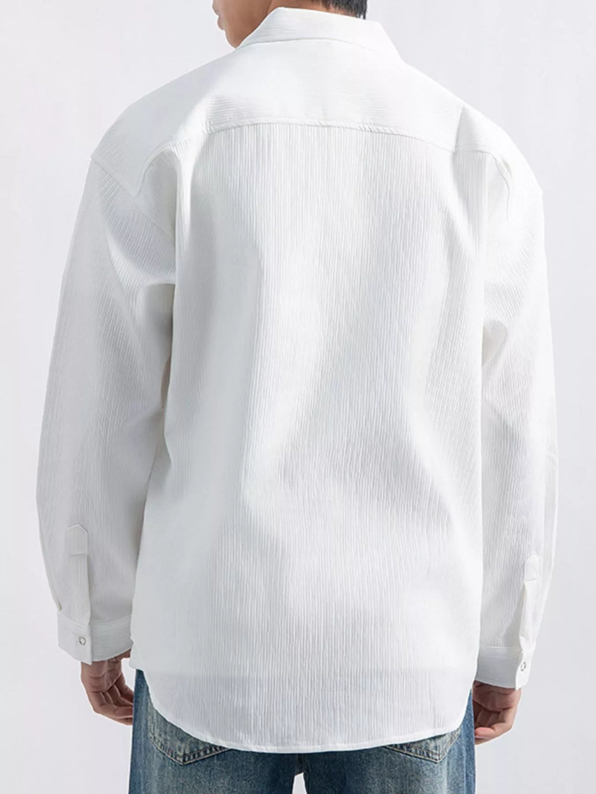 Modern Finesse Textured Pocketed Button-Down Shirt - Men's Plus Size