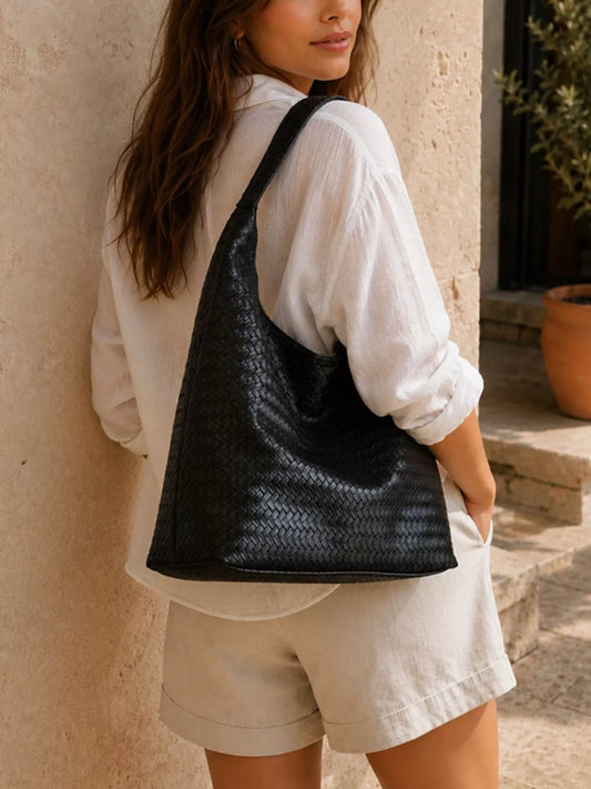 Modern Finesse Arden Woven Texture Shoulder Bag and Wristlet Set