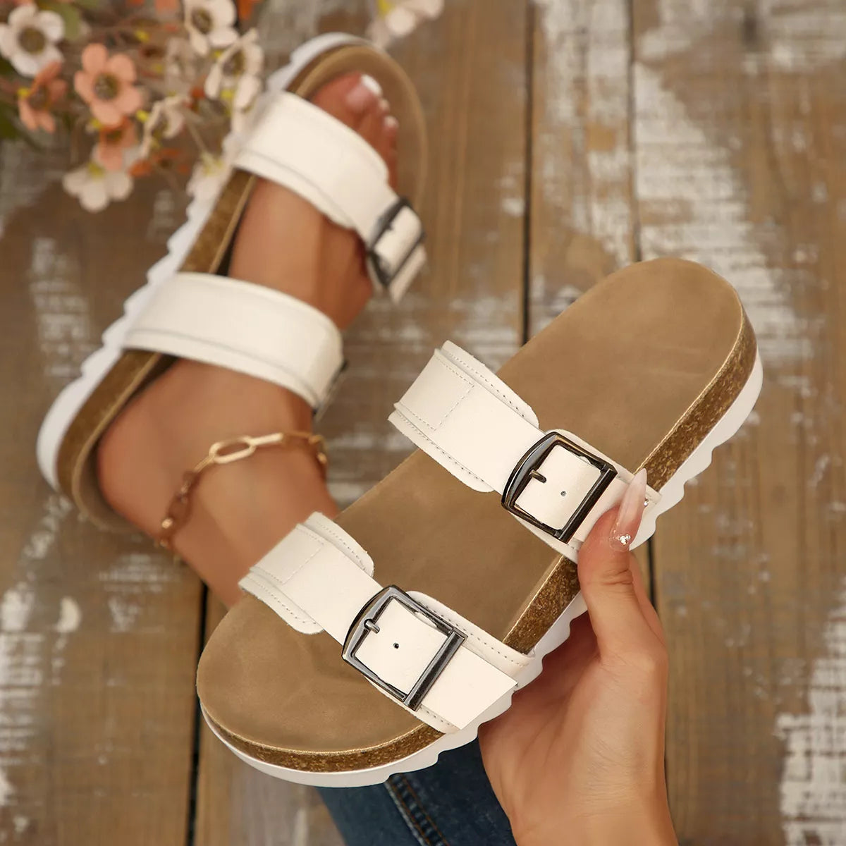 Modern Finesse Noelle Open-Toe Flat Sandals