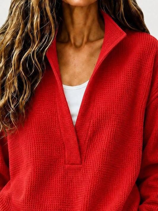 Modern Finesse Slow Sunday Waffle Sweatshirt