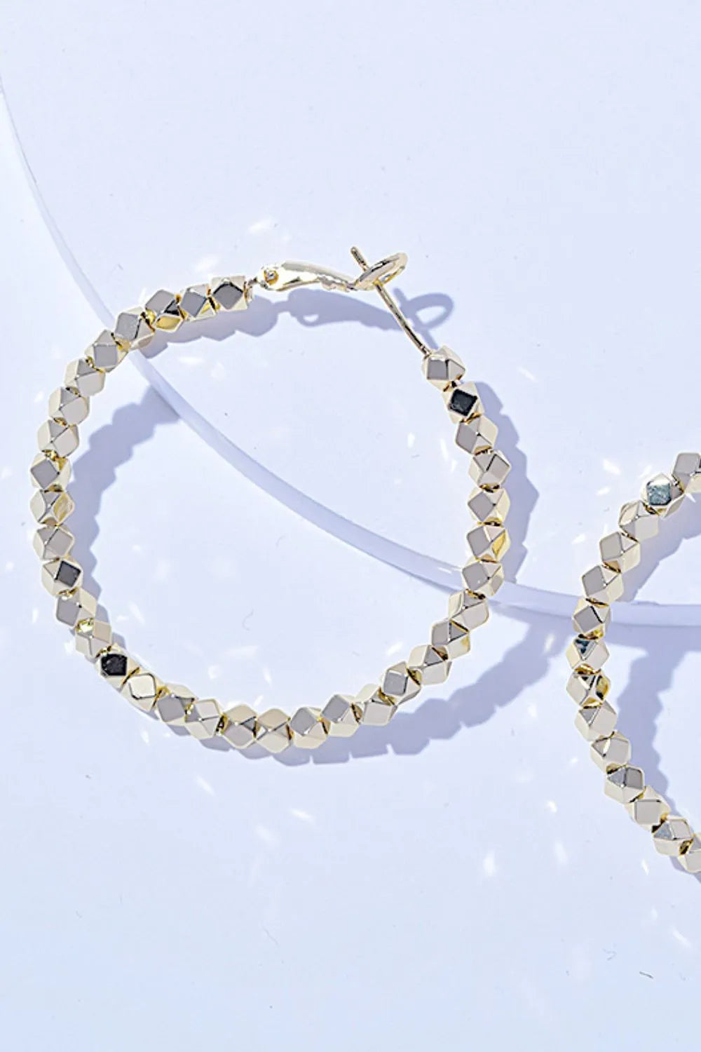 HOF Lyra Alloy Hoop Earrings with Geometric Beads