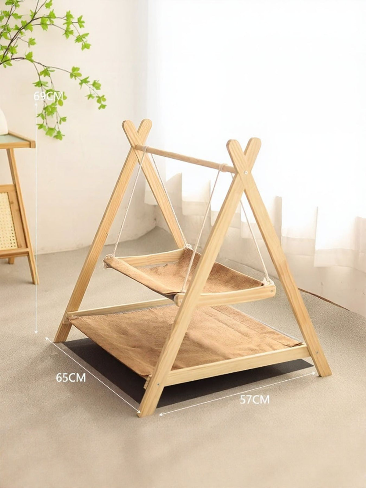 HOF Solace Wooden Triangle Cat Hammock