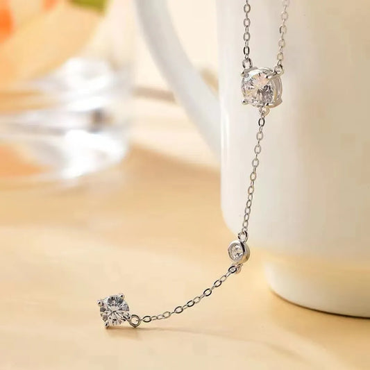 House Of Finesse Celestia 1.5 Carat Moissanite Necklace in silver