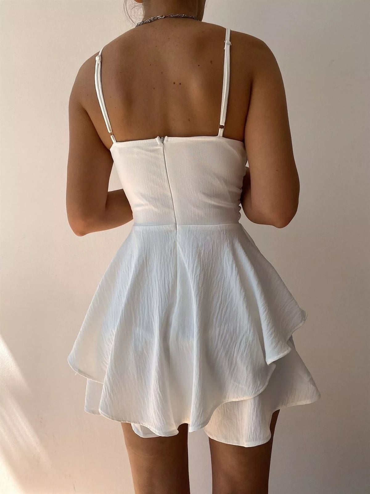 Modern Finesse Reverie Spaghetti Strap Ruffled Romper
