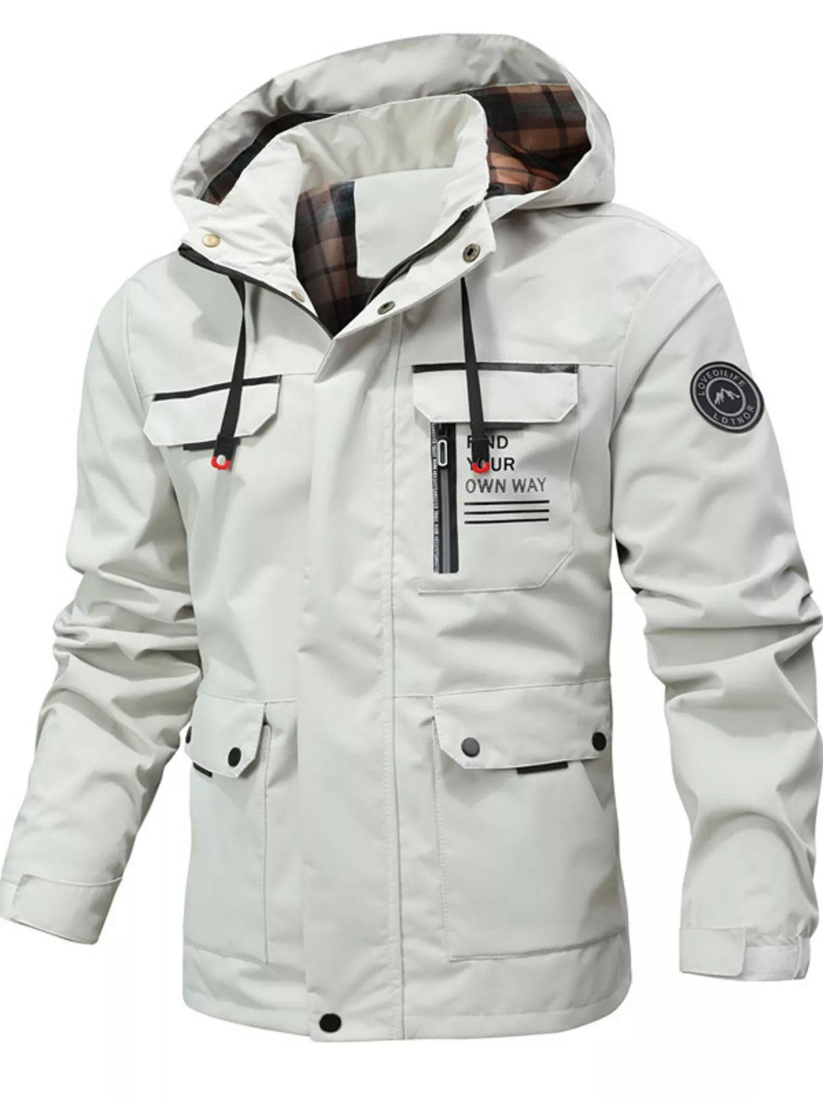Modern Finesse Mercer Men's Hooded Outdoor Windproof Coat — Extended Sizes