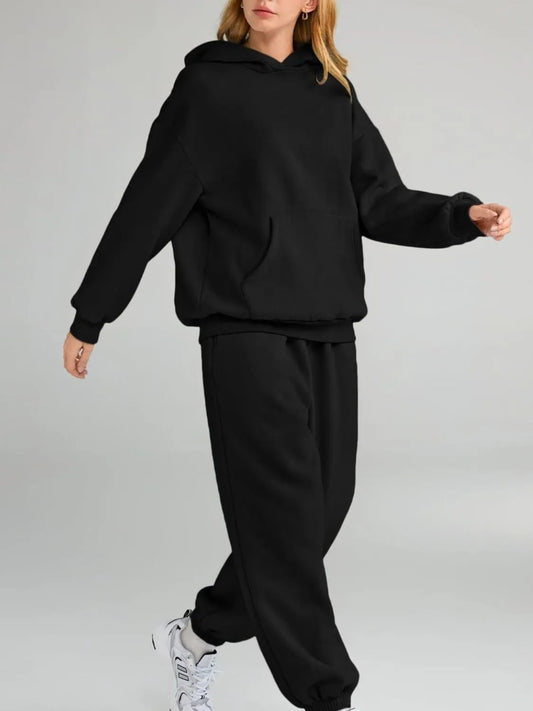 Modern Finesse Sienna Kangaroo Pocket Hoodie and Joggers Set — Extended Sizes