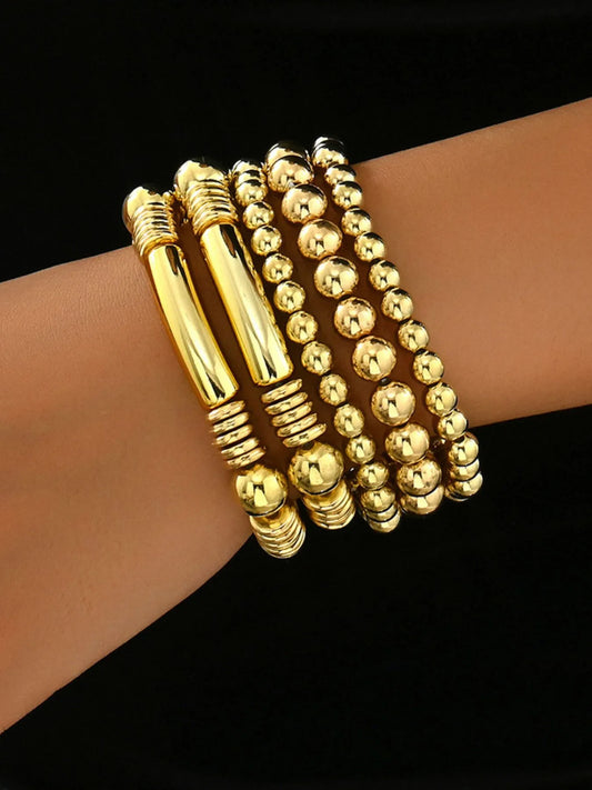 HOF Marlowe 5 Piece Plastic Beaded Bracelet
