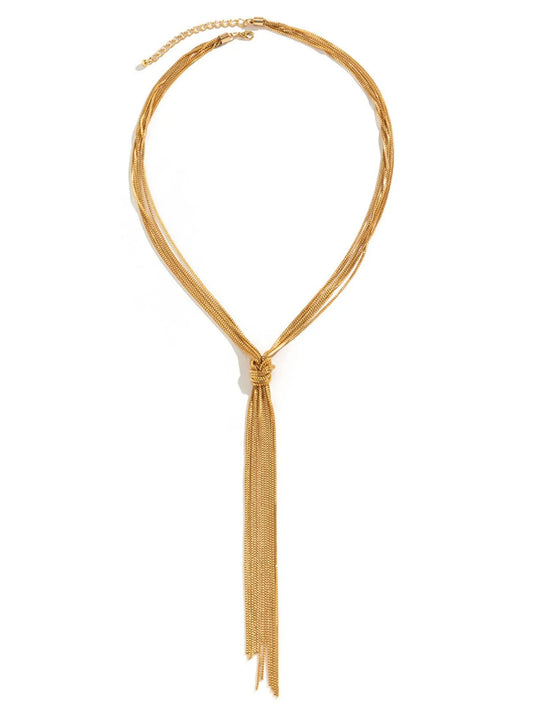 HOF Reverie Twisted Knot Chain Tassel Necklace