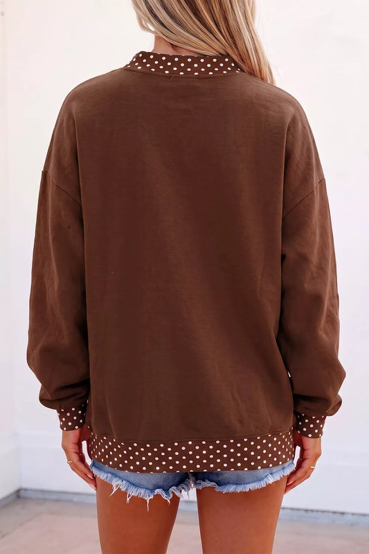 Modern Finesse PRAY Polka-Dot Trim Sweatshirt product image