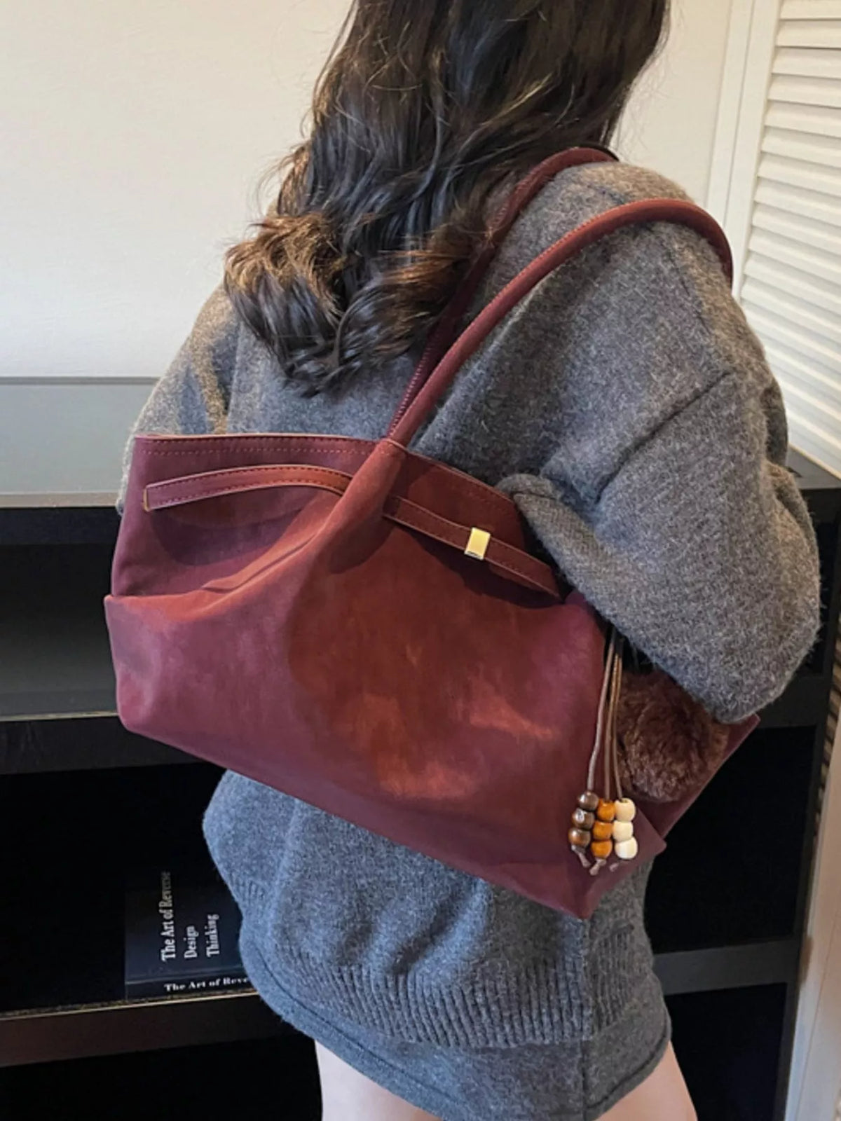 Modern Finesse Sienna Decorative Tassel and Beads Tote Bag