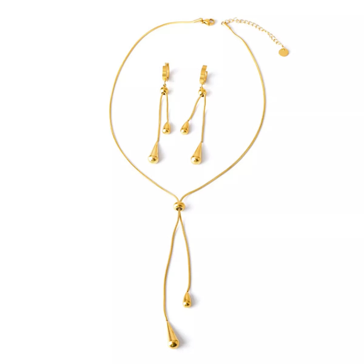 HOF Noelle Teardrop Pendant Necklace and Earrings Jewelry Set