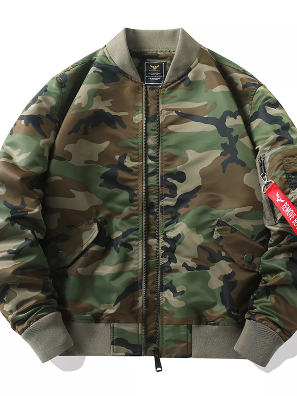 Modern Finesse Knox Men's Camouflage Zip Up Bomber Jacket — Extended Sizes