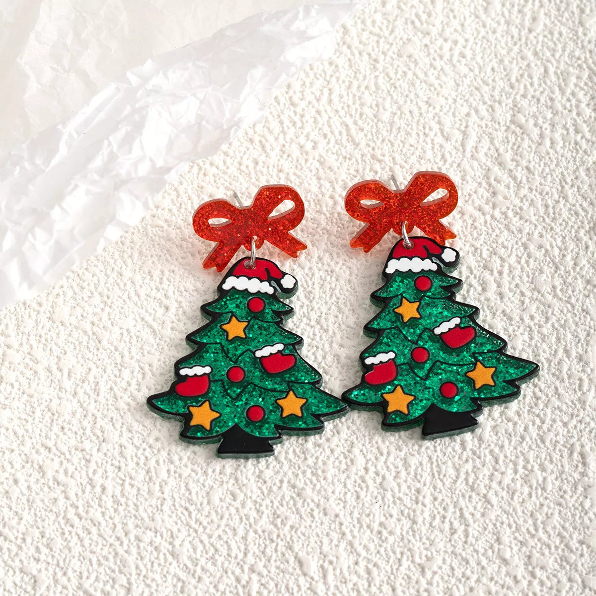 HOF Hazel Acrylic Christmas Tree Drop Earrings