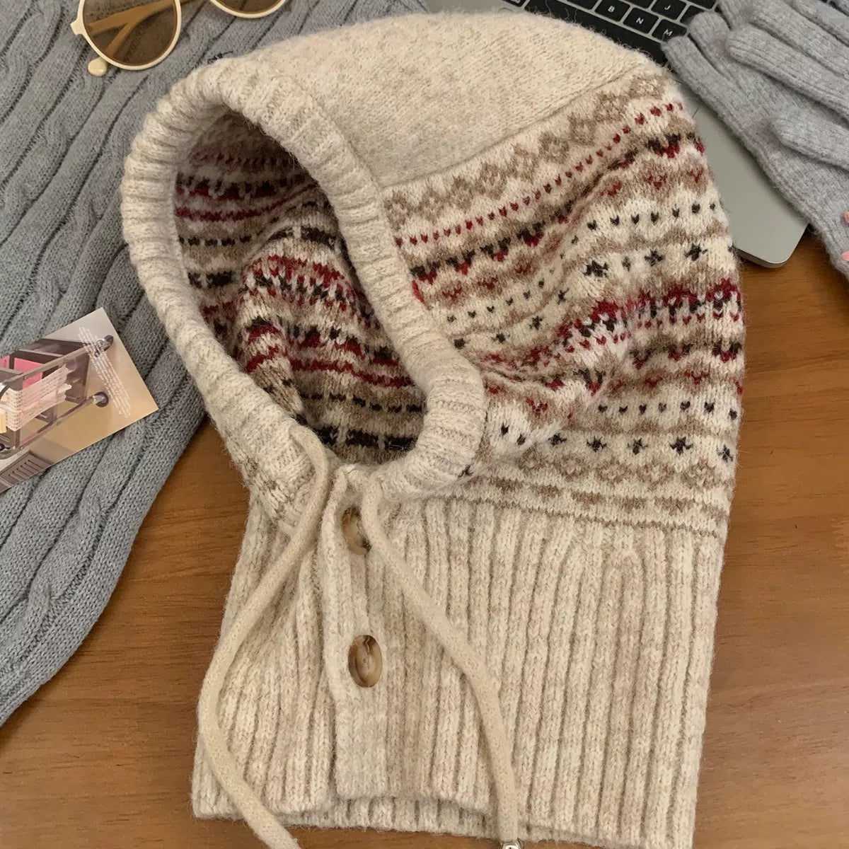 Modern Finesse Arden Drawstring Knitted Hat