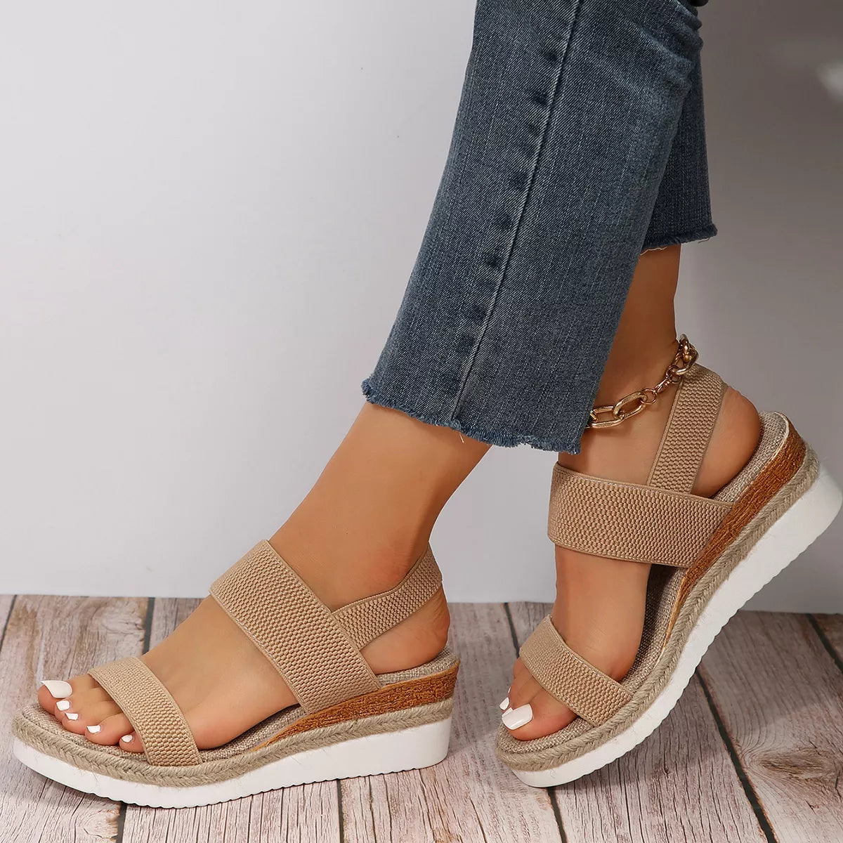 Modern Finesse Anya Open-Toe Wedge Sandals