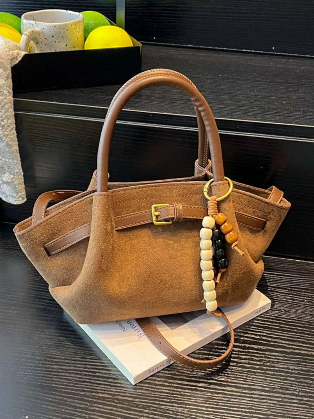 Modern Finesse Solace Buckle Decor Tote Bag
