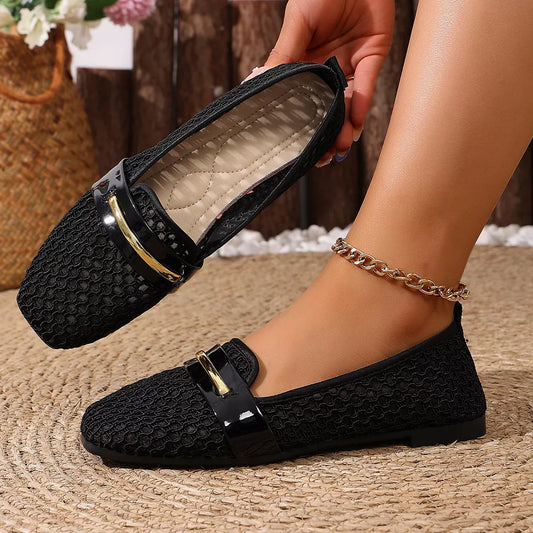 Modern Finesse Noelle Square-Toe Slip-Ons