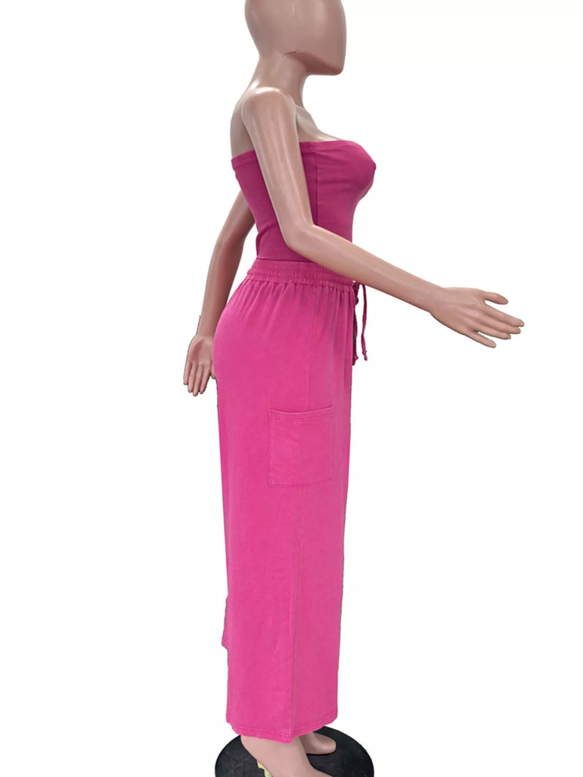 Modern Finesse Remy Drawstring Strapless Wide-Leg Jumpsuit