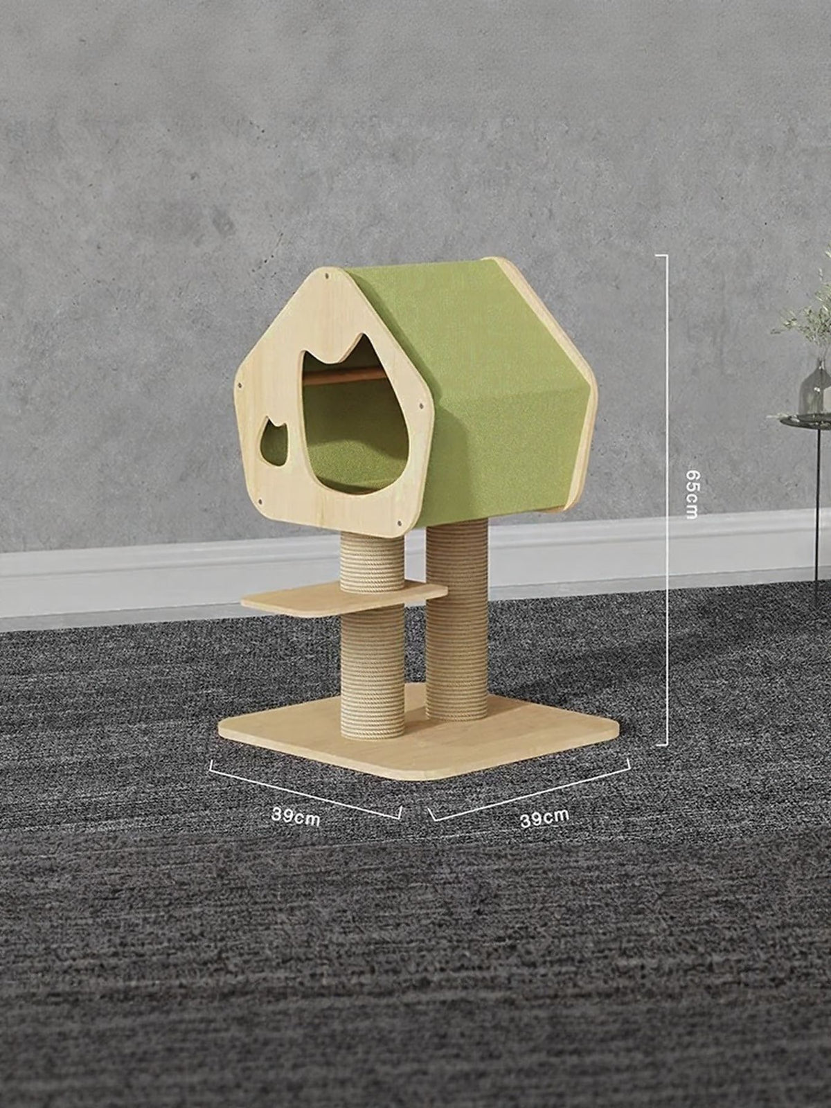 HOF Arden Modern Wooden Cat Condo with Scratching Post