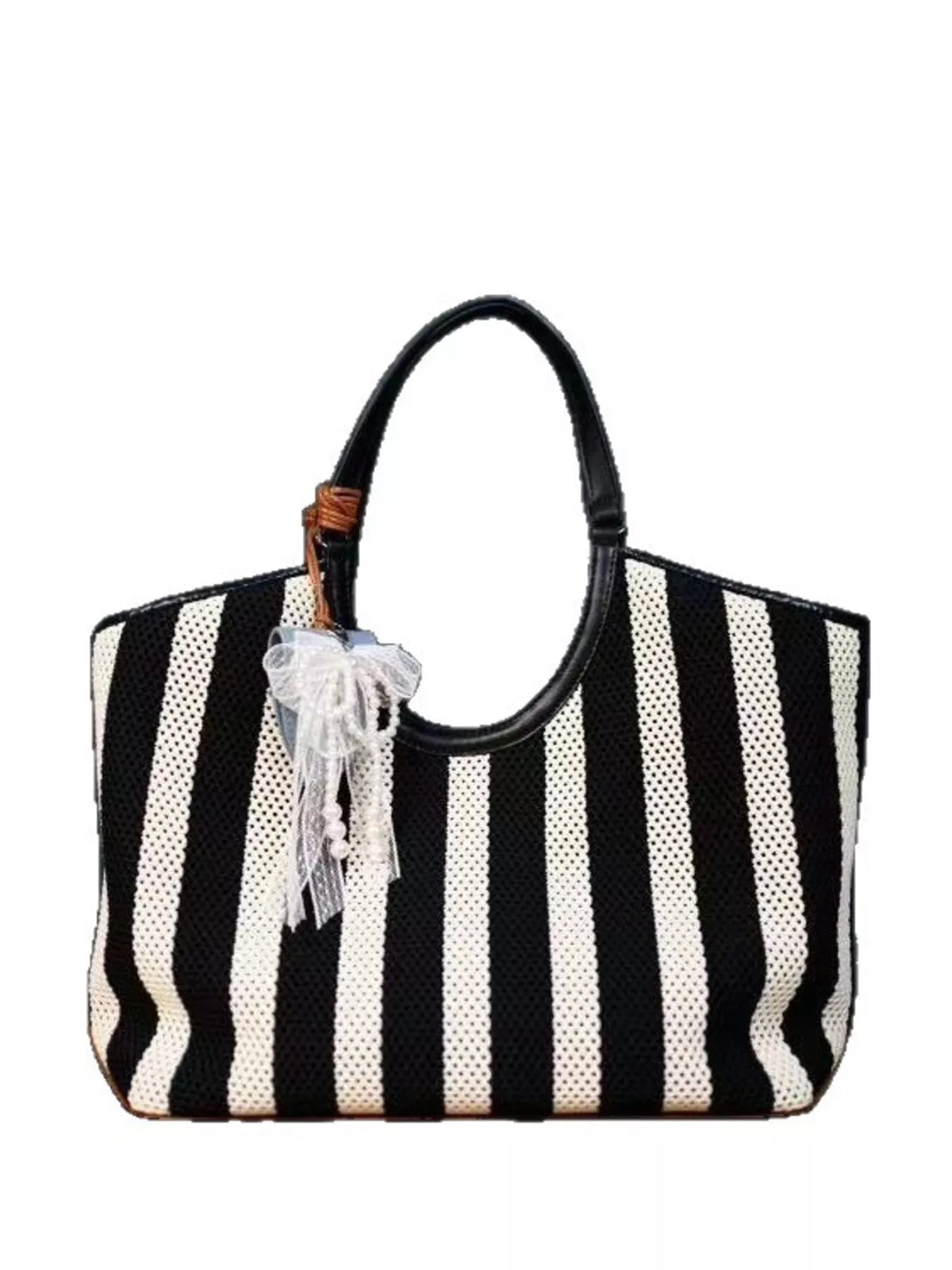 Modern Finesse Marlowe Contrast Striped Tote Bag