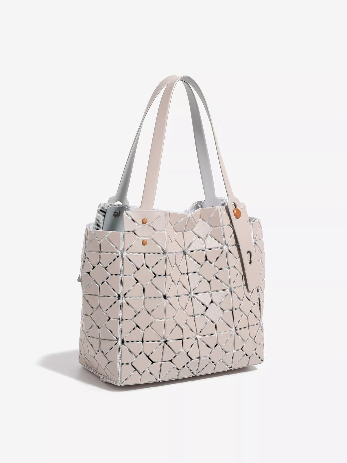 Modern Finesse Prism Lattice PVC Handbag