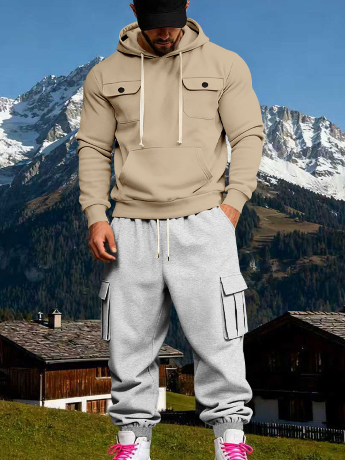 Modern Finesse Rest Mode Hoodie & Sweatpants Set - Men's Plus Size