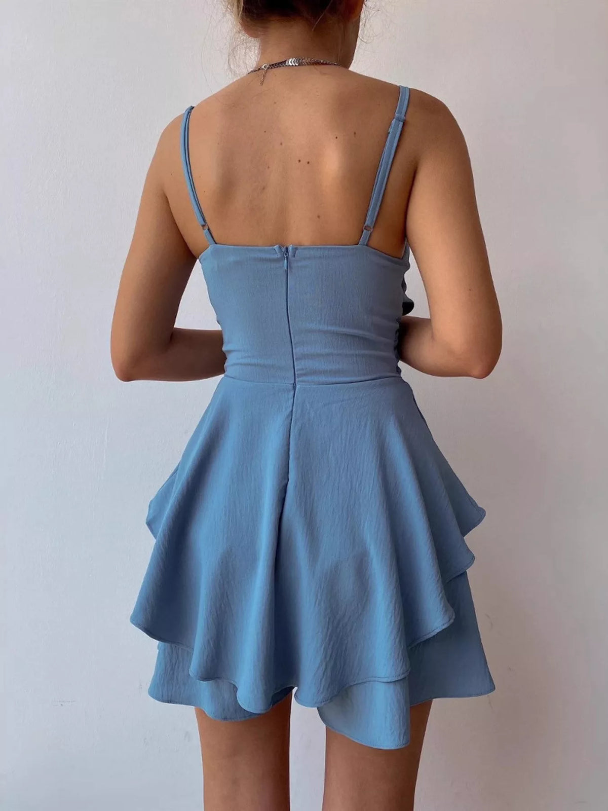 Modern Finesse Reverie Spaghetti Strap Ruffled Romper
