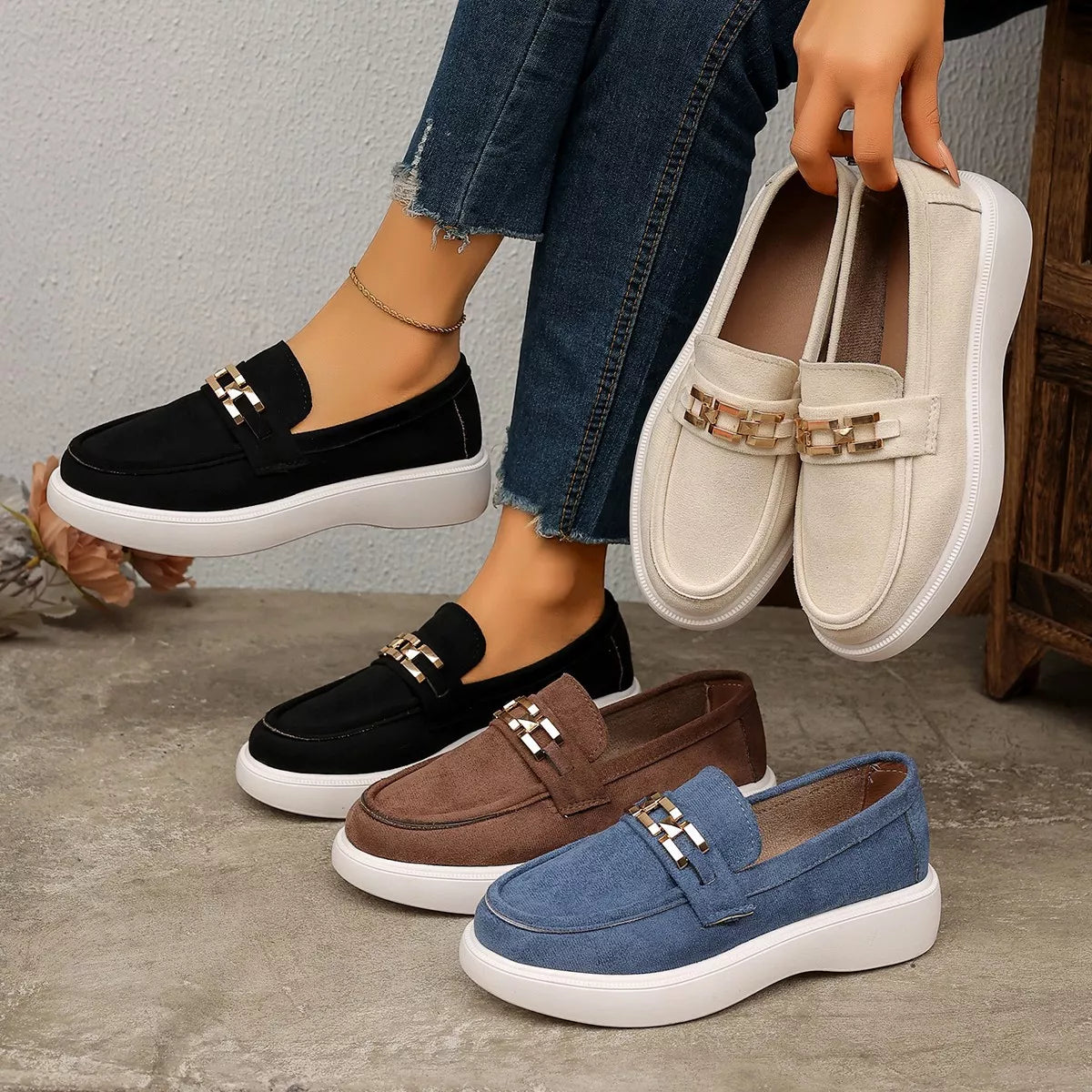 Modern Finesse Solace Round-Toe Slip-Ons