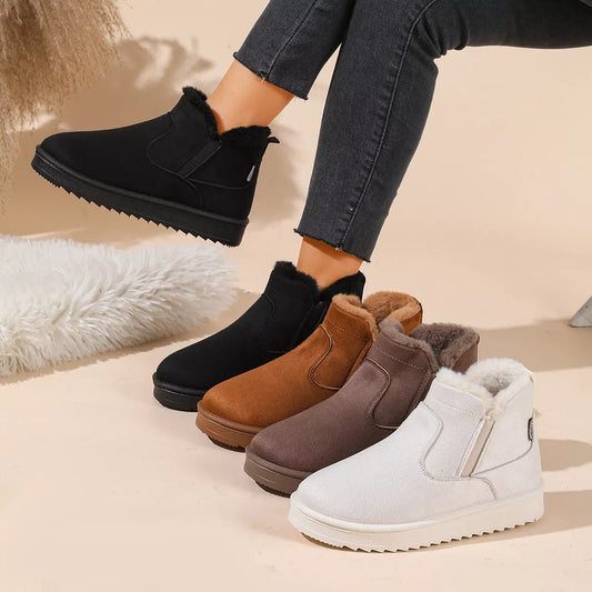 Modern Finesse Winter Walk Plush-Lined Suede Ankle Boots