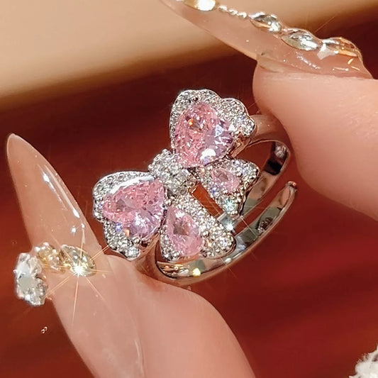 HOF Lyra Zircon Bow Bypass Ring