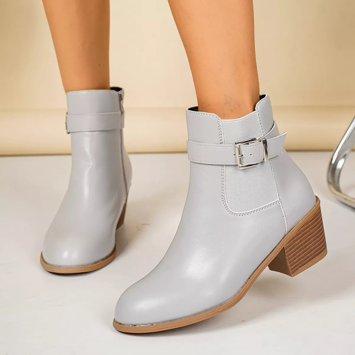 Modern Finesse Sharp Step Point-Toe Block-Heel Boots