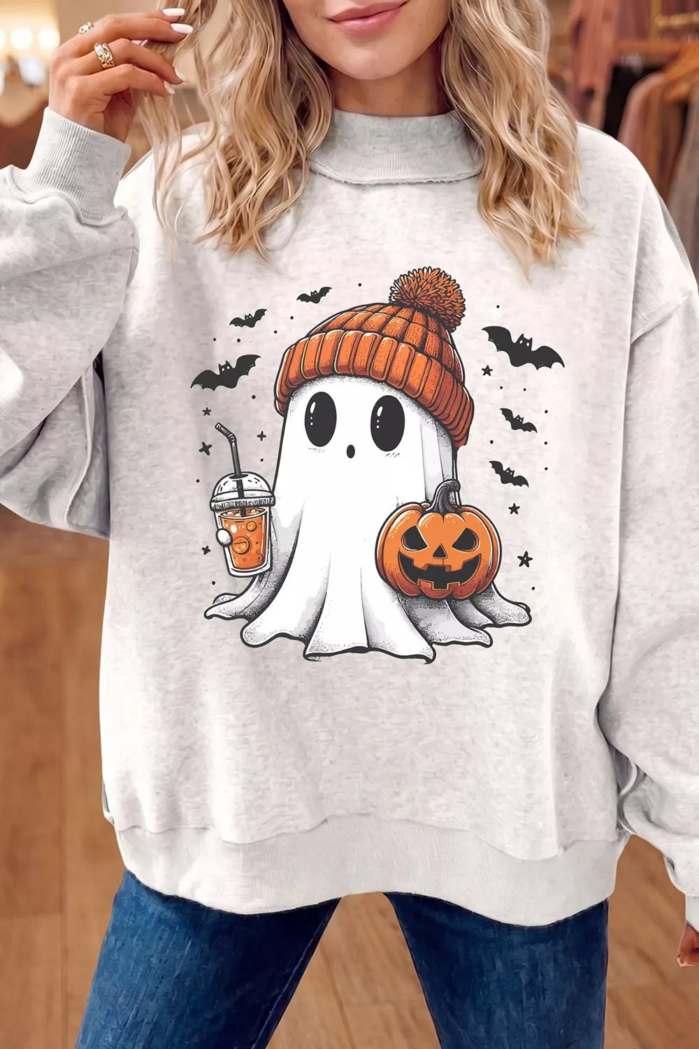 Modern Finesse Reversible Halloween Mock-Neck Tunic Sweatshirt product image