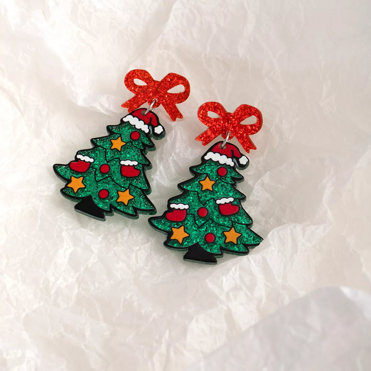 HOF Hazel Acrylic Christmas Tree Drop Earrings