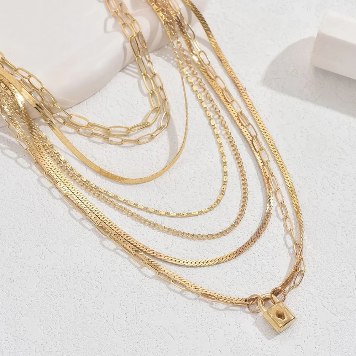 HOF Vale 18K Gold-Plated Stainless Steel Multi-Layer Necklace