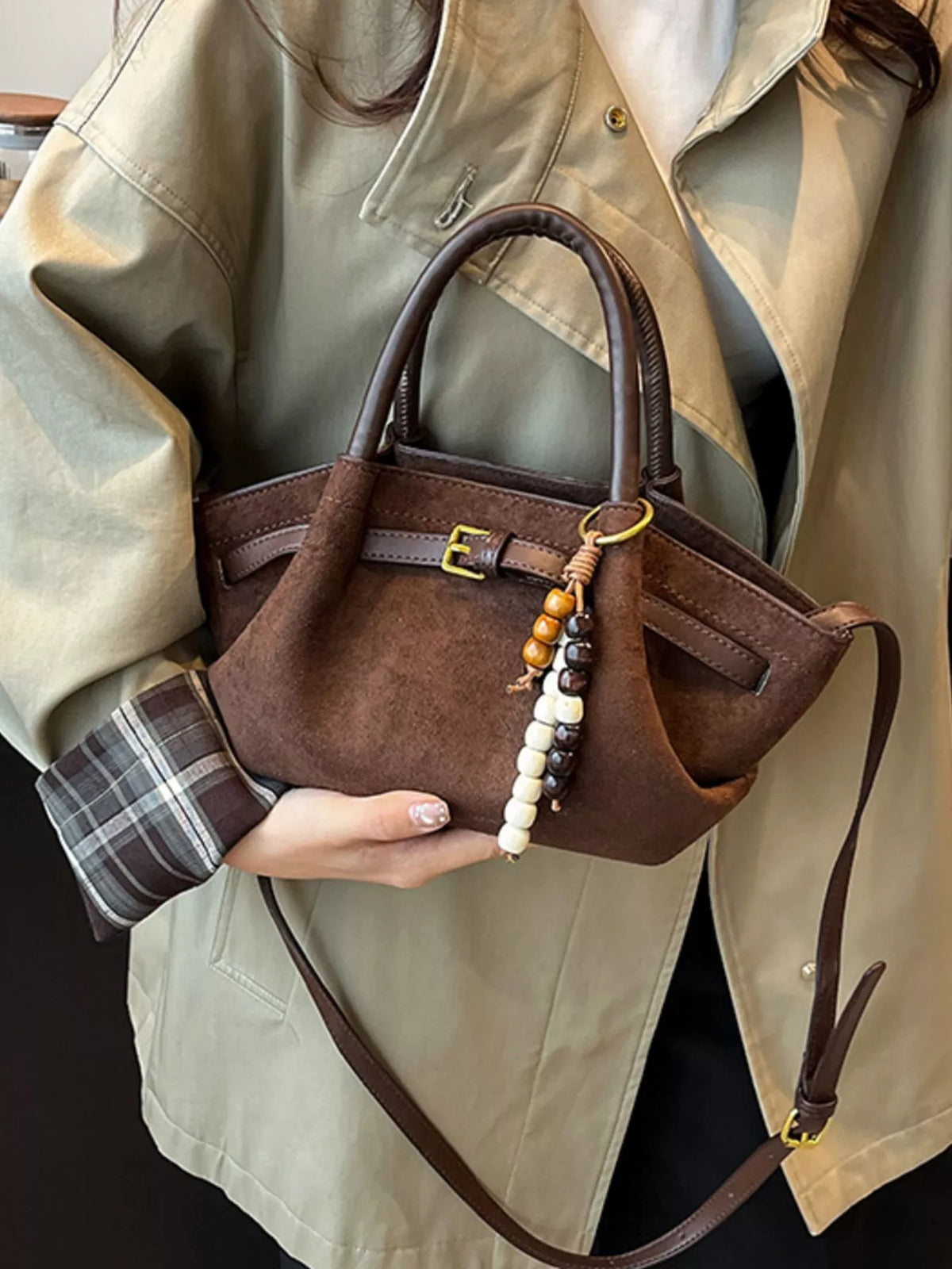 Modern Finesse Solace Buckle Decor Tote Bag