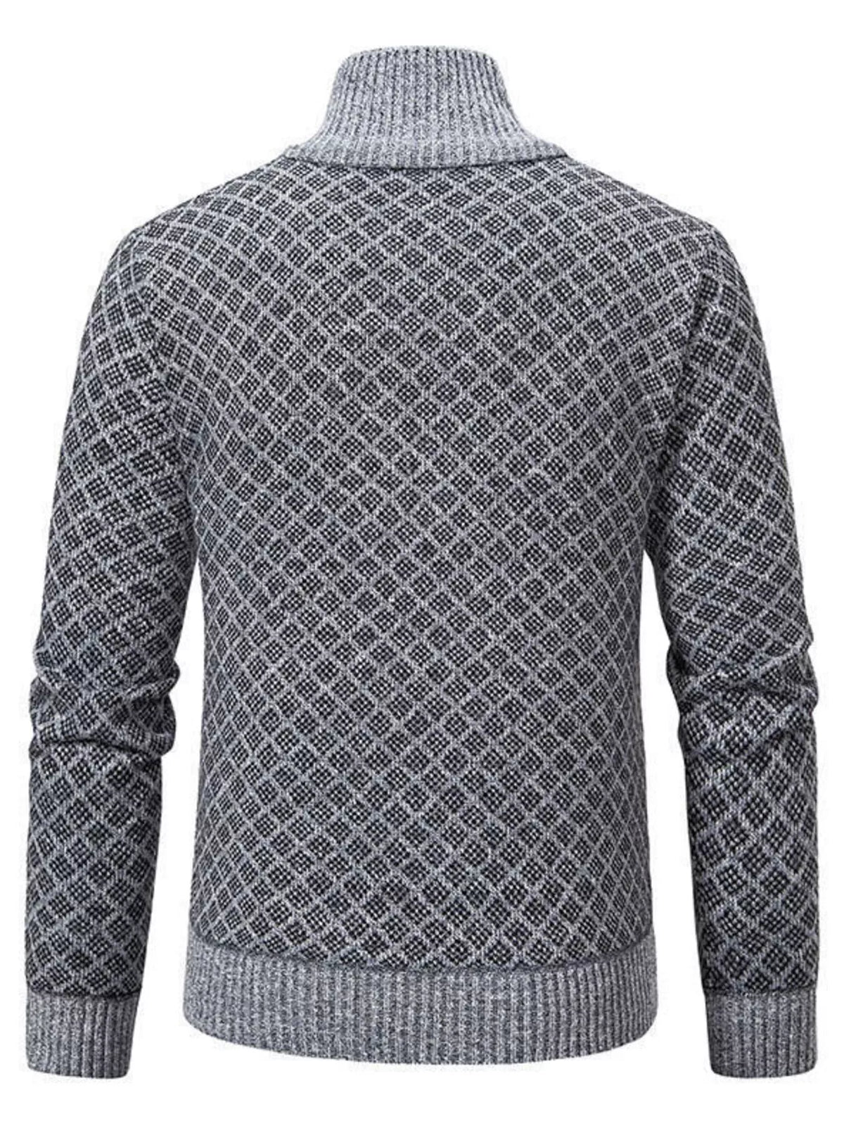 Modern Finesse Geo Line Full-Zip Cardigan - Men's Plus Size
