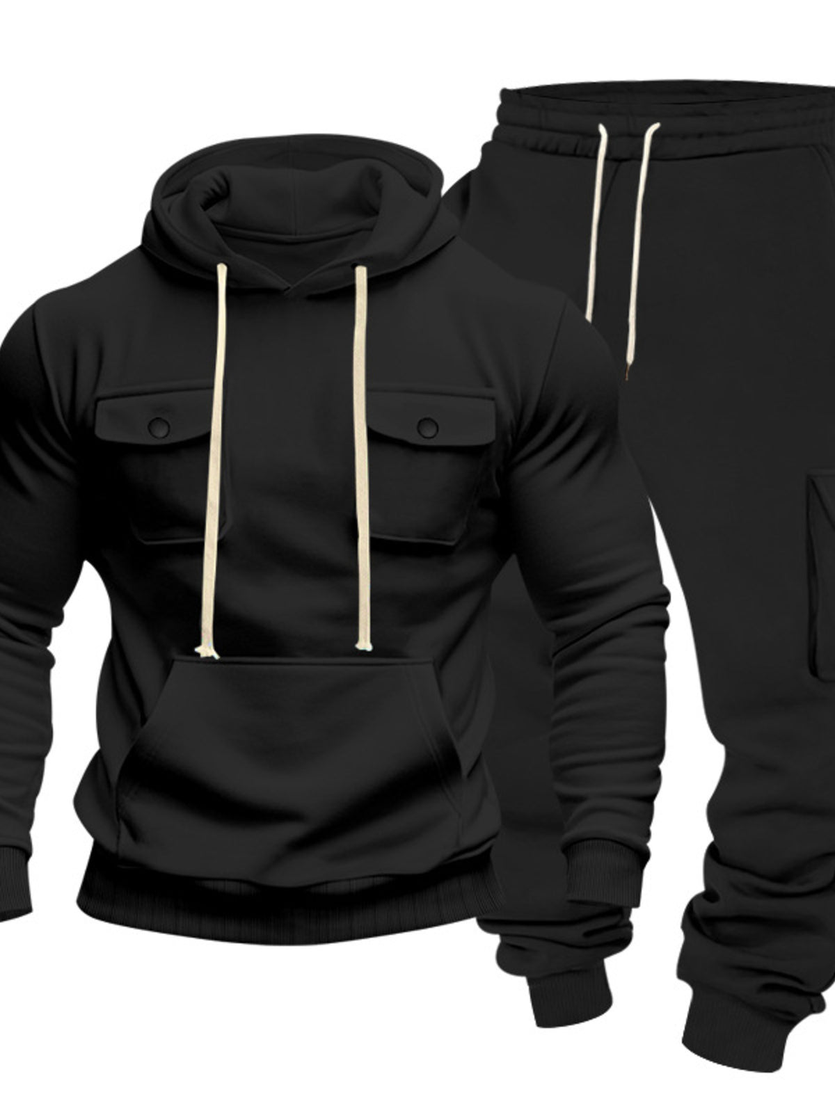 Modern Finesse Rest Mode Hoodie & Sweatpants Set - Men's Plus Size