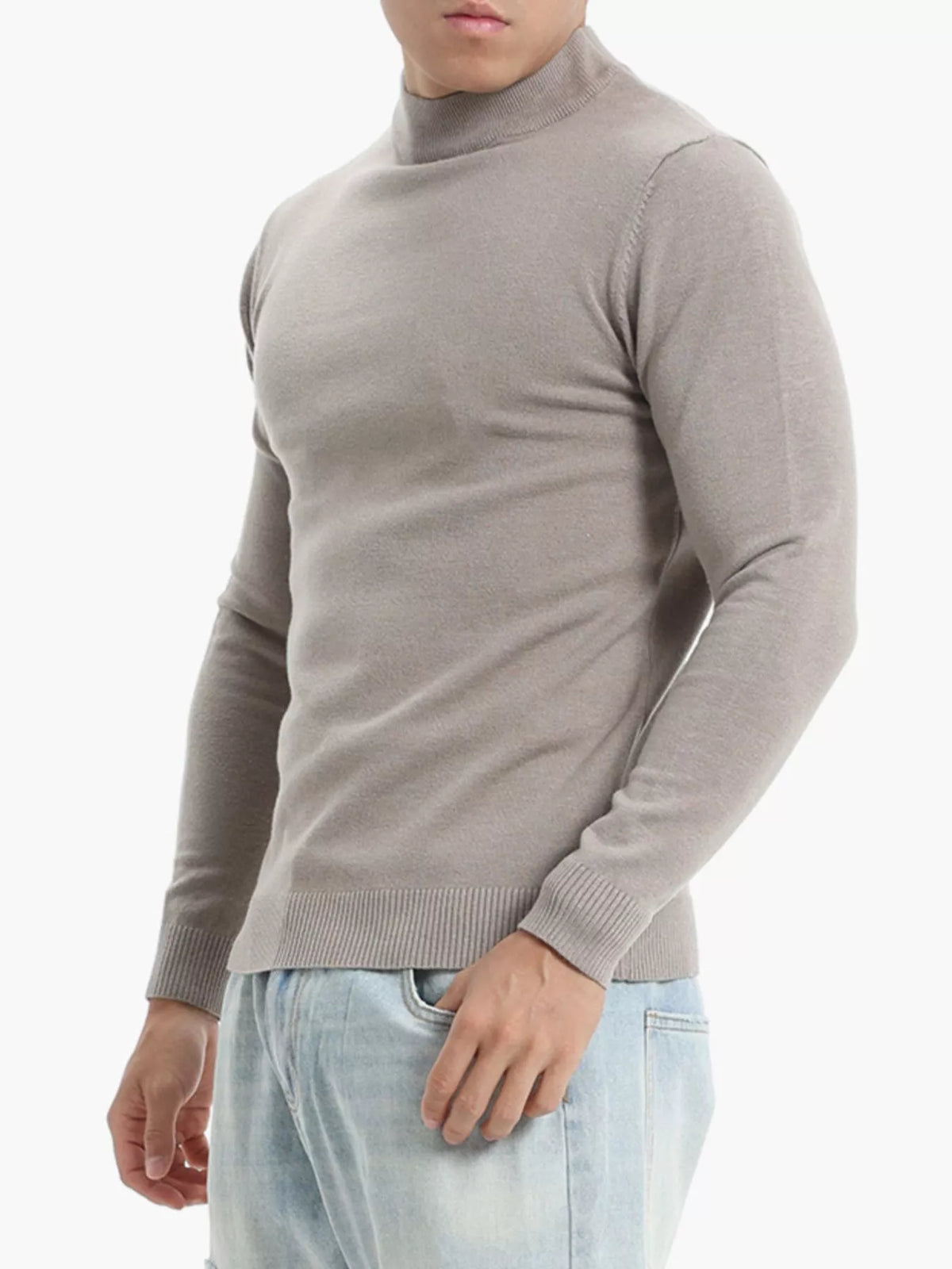 Modern Finesse Quiet Structure Mock-Neck Knit Top - Men's Plus Size