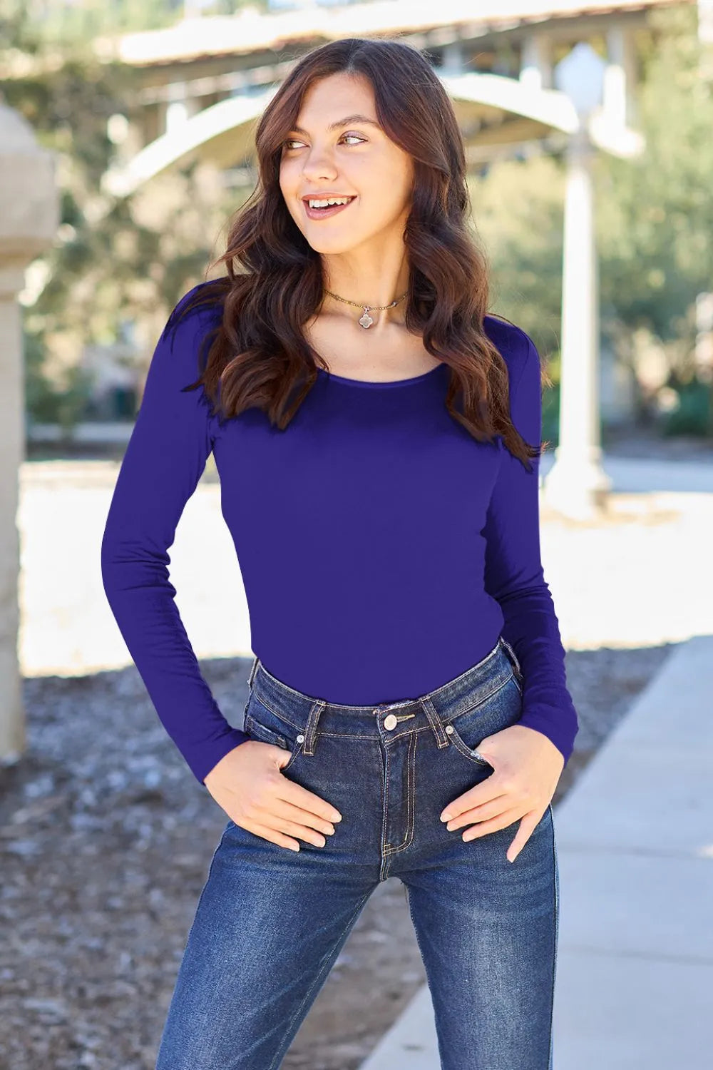 Basic Bae Arden Round Neck Long Sleeve Bodysuit