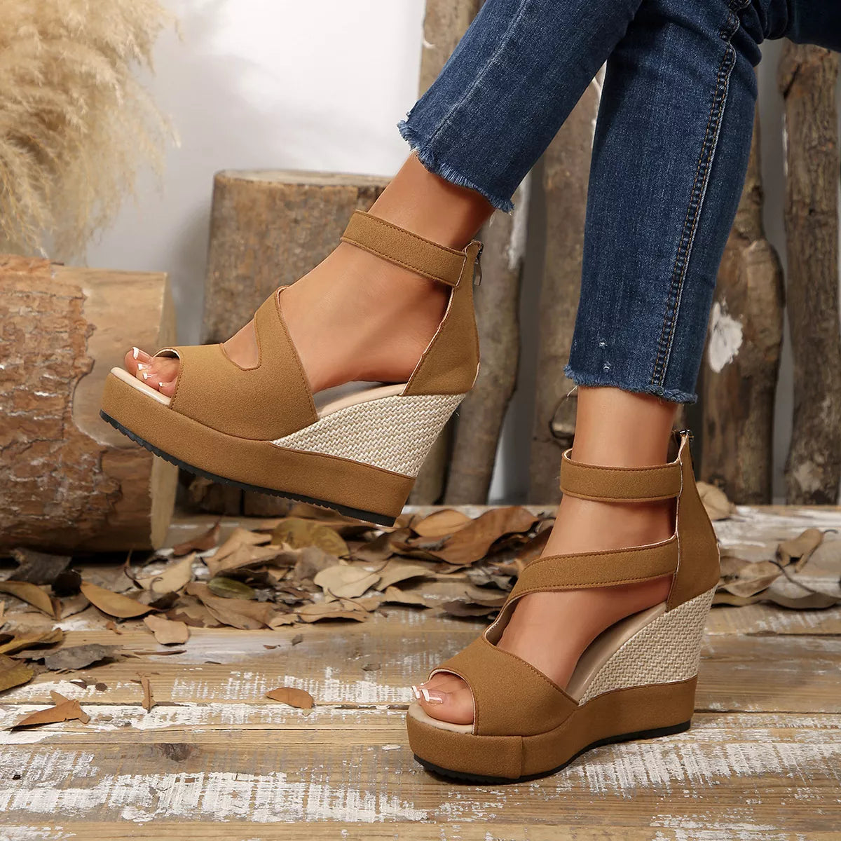 Modern Finesse Isla Open-Toe Wedge Sandals