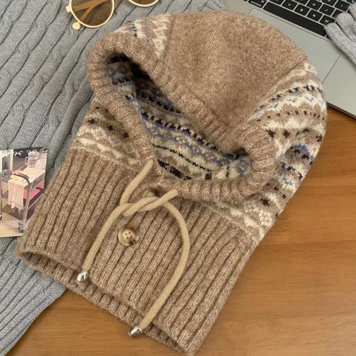 Modern Finesse Arden Drawstring Knitted Hat