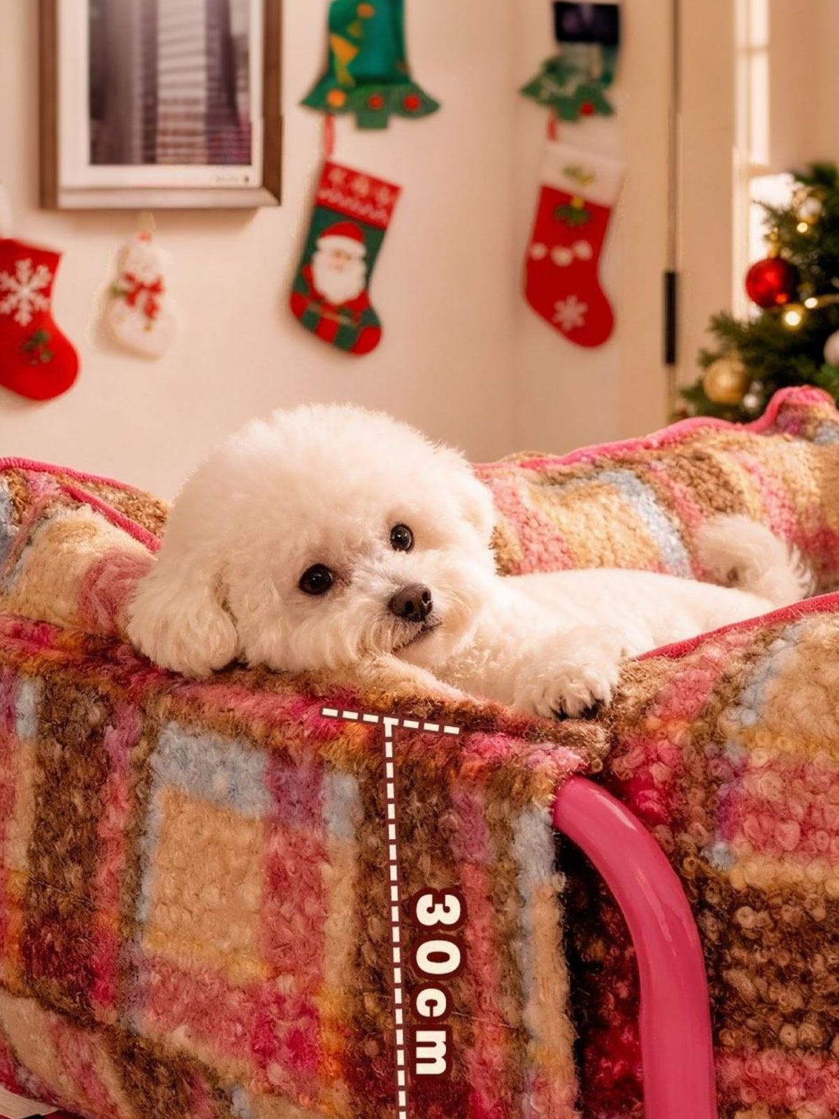 HOF Arden Plaid Pattern Plush Sofa Pet Bed