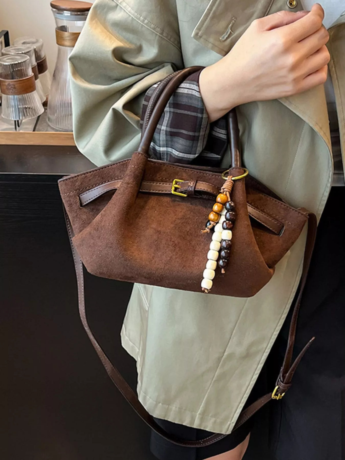 Modern Finesse Solace Buckle Decor Tote Bag