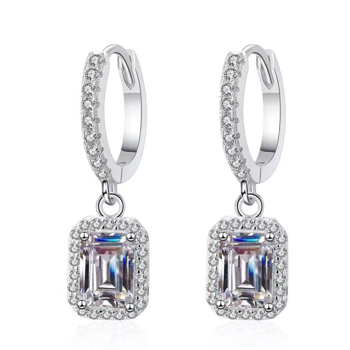 HOF Lena 1 Carat 925 Sterling Silver Moissanite Drop Earrings