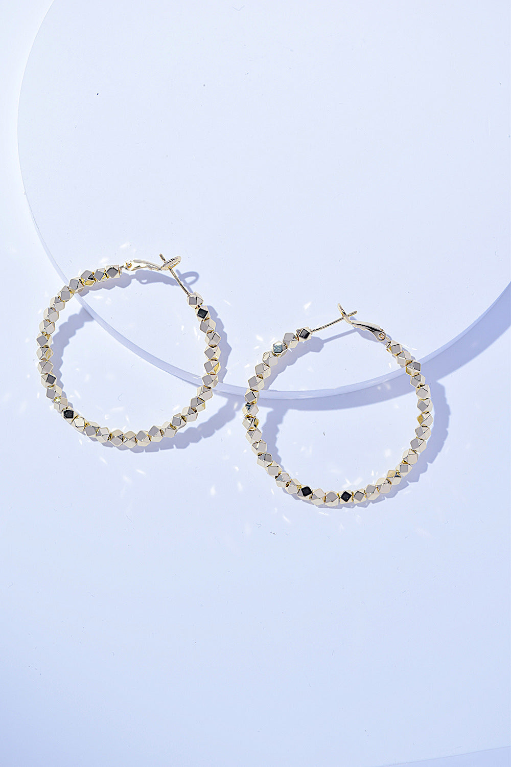 HOF Lyra Alloy Hoop Earrings with Geometric Beads